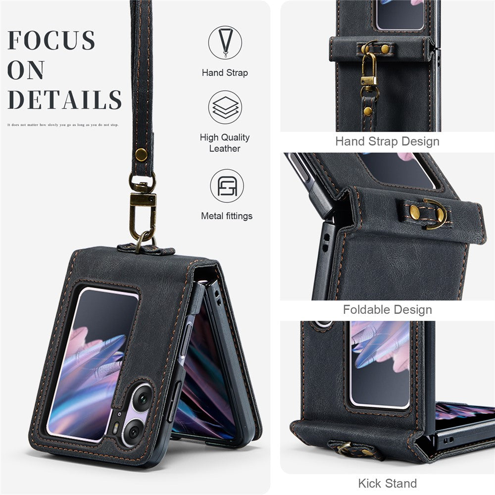 AUTSPACE For Oppo Find N2 Flip 5G Wallet Case  A01 Leather Stand Cover with RFID Blocking Card Holder