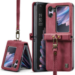 AUTSPACE For Oppo Find N2 Flip 5G Wallet Case  A01 Leather Stand Cover with RFID Blocking Card Holder