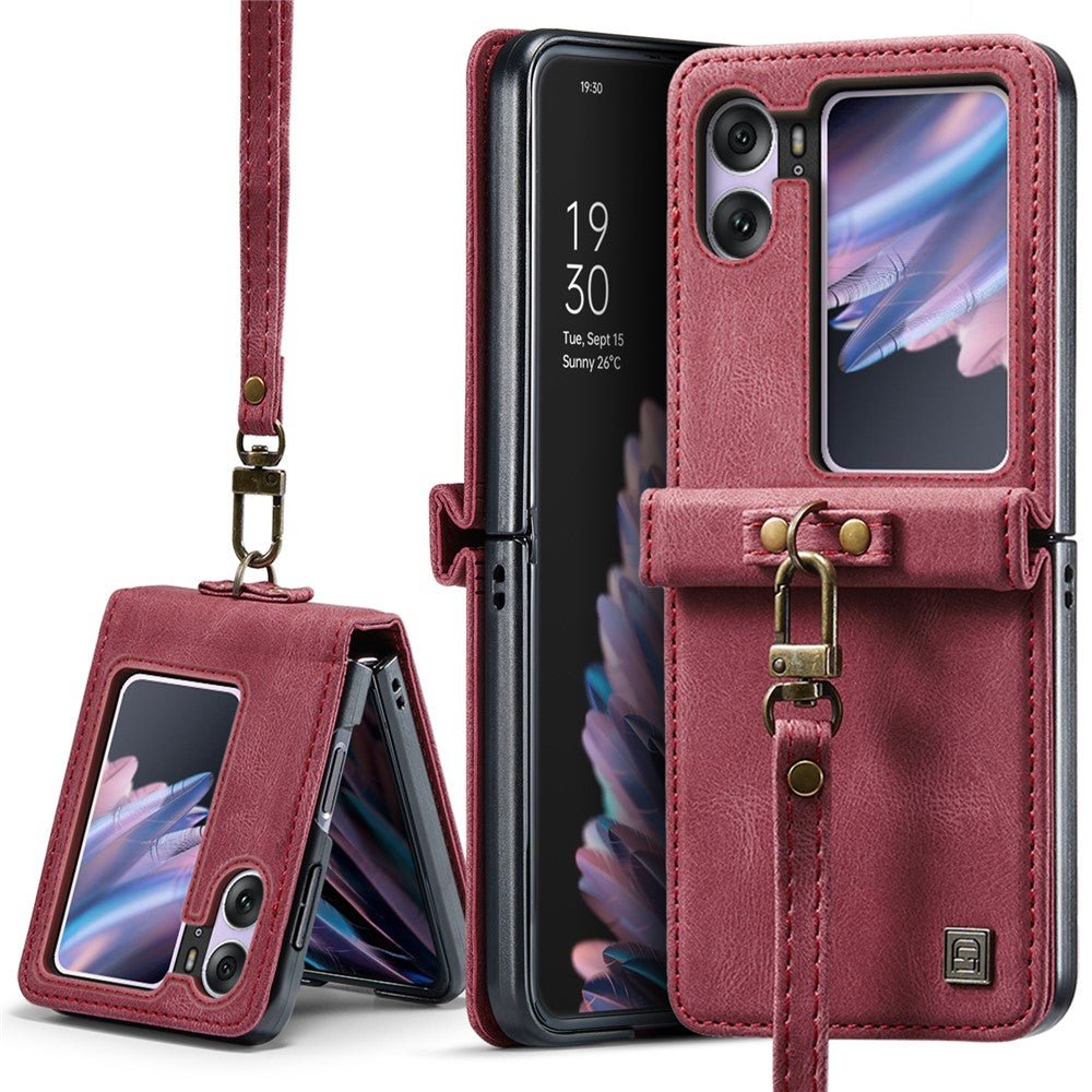 AUTSPACE For Oppo Find N2 Flip 5G Wallet Case  A01 Leather Stand Cover with RFID Blocking Card Holder
