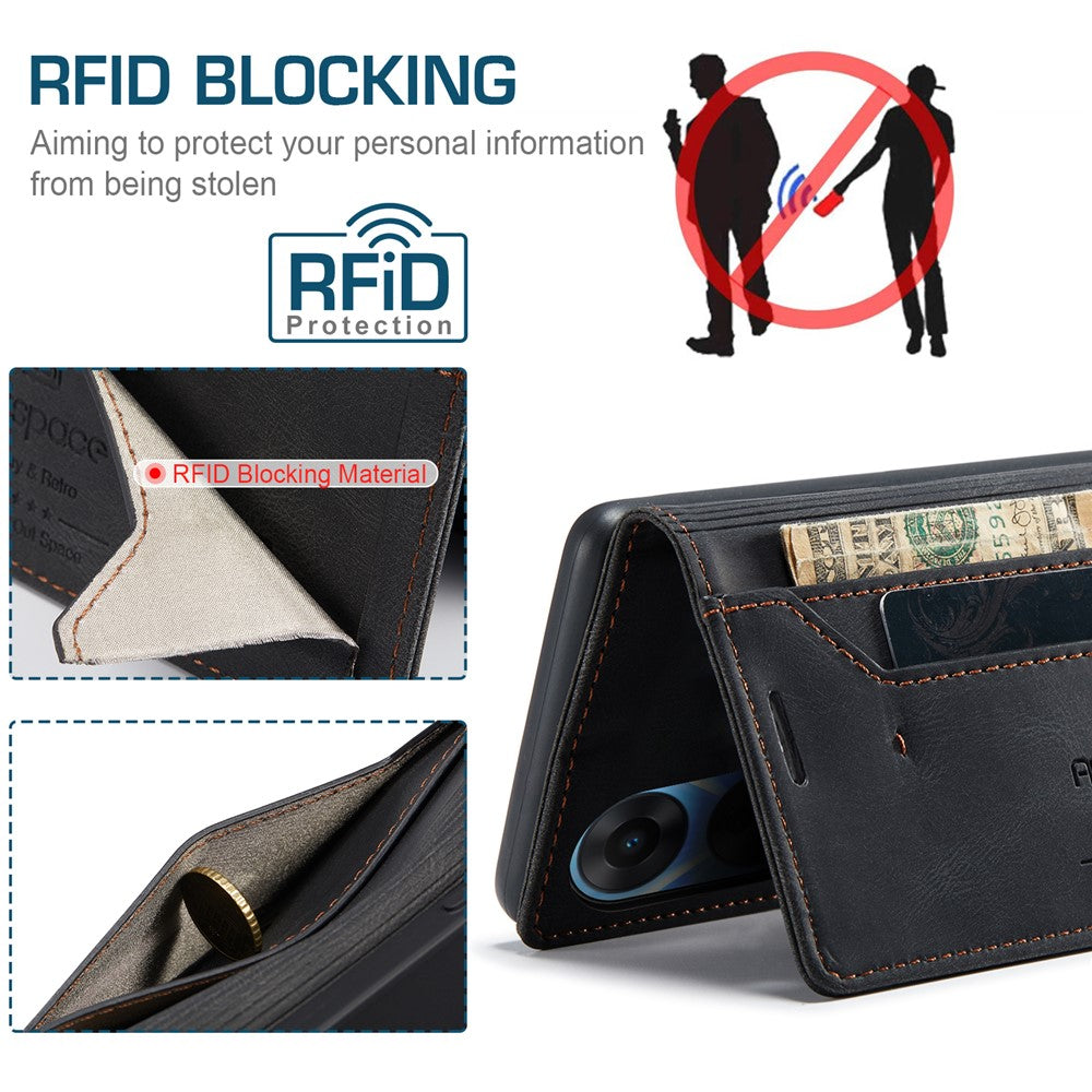 AUTSPACE For Oppo A58 5G / Oppo A58x 5G / Oppo A1x 5G / Oppo A78 5G Wallet Case  A01 Leather Stand Cover with RFID Blocking Card Holder