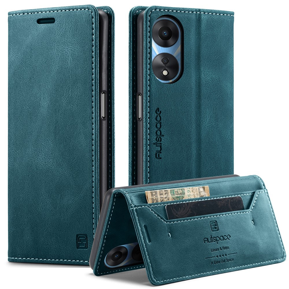 AUTSPACE For Oppo A58 5G / Oppo A58x 5G / Oppo A1x 5G / Oppo A78 5G Wallet Case  A01 Leather Stand Cover with RFID Blocking Card Holder