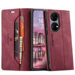 AUTSPACE For Huawei P50E / Huawei P50 4G Wallet Case  A01 Leather Stand Cover with RFID Blocking Card Holder