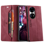 AUTSPACE For Huawei P50 Pro 4G Wallet Case  A01 Leather Stand Cover with RFID Blocking Card Holder