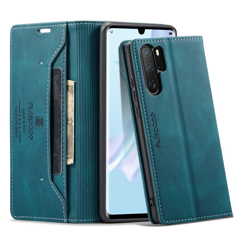 AUTSPACE For Huawei P30 Pro Wallet Case  A01 Leather Stand Cover with RFID Blocking Card Holder