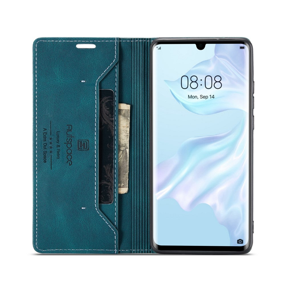 AUTSPACE For Huawei P30 Pro Wallet Case  A01 Leather Stand Cover with RFID Blocking Card Holder
