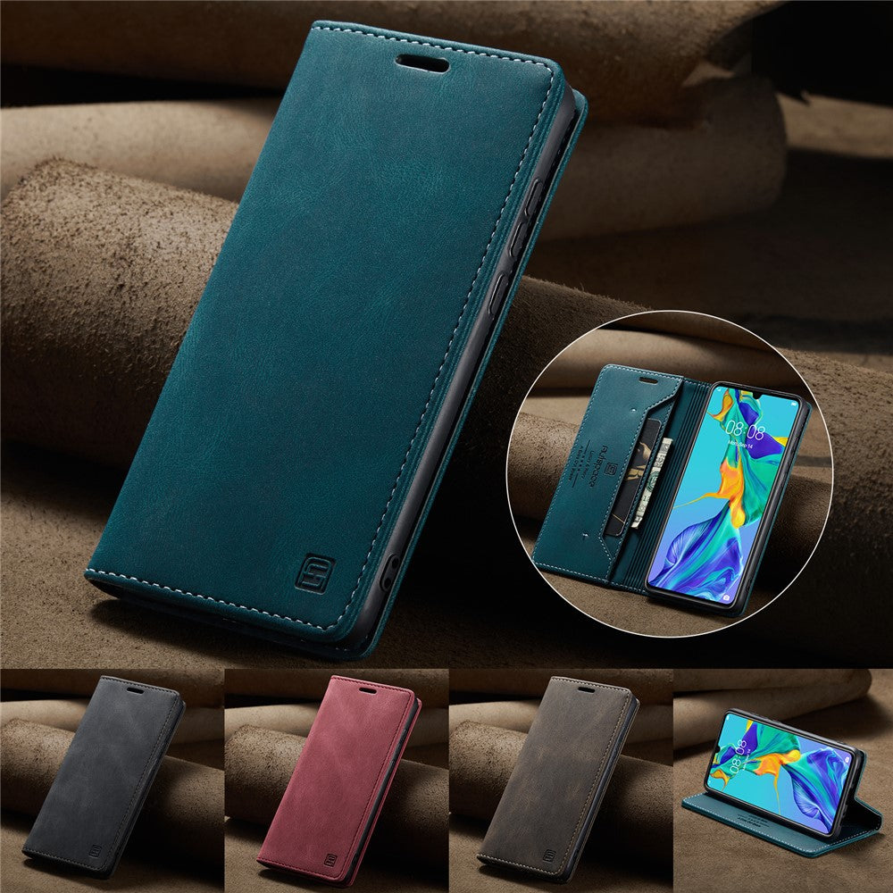 AUTSPACE För Huawei P30 Plånboksfodral A01 Läderfodral med RFID-blockerande korthållare