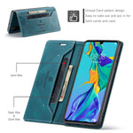 AUTSPACE För Huawei P30 Plånboksfodral A01 Läderfodral med RFID-blockerande korthållare