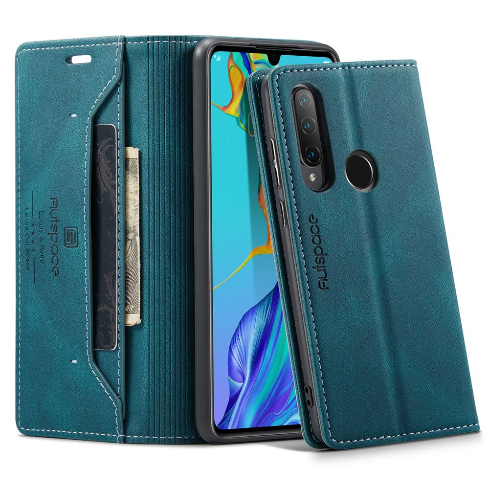 AUTSPACE For Huawei P30 Lite New Edition / Huawei nova 4e / Huawei P30 Lite Wallet Case  A01 Leather Stand Cover with RFID Blocking Card Holder
