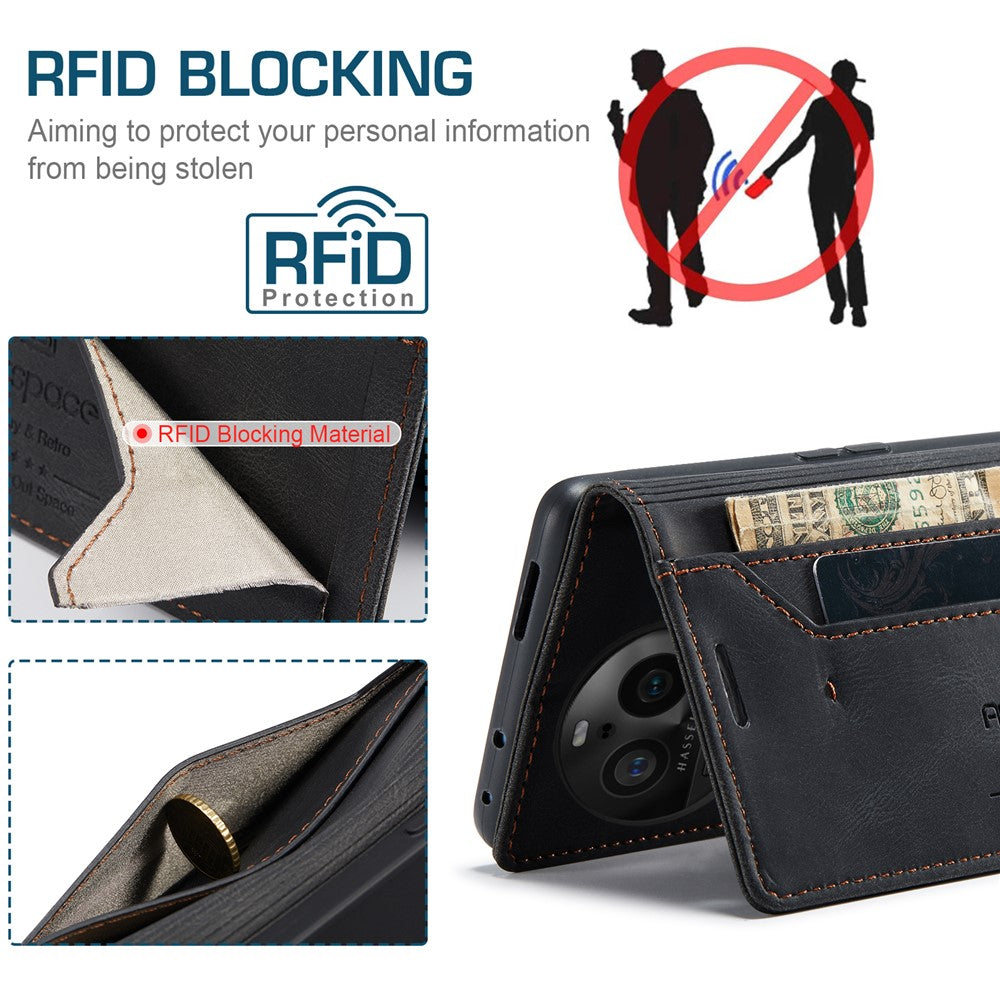 AUTSPACE For Oppo Find X6 Pro Wallet Case  A01 Leather Stand Cover with RFID Blocking Card Holder