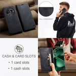 AUTSPACE For Oppo Find X6 Pro Wallet Case  A01 Leather Stand Cover with RFID Blocking Card Holder