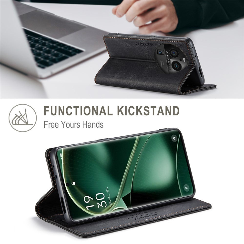 AUTSPACE For Oppo Find X6 Pro Wallet Case  A01 Leather Stand Cover with RFID Blocking Card Holder