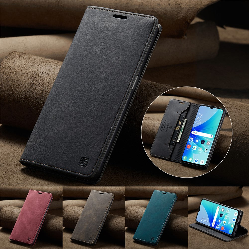 AUTSPACE For Oppo A57s 4G / Oppo A57e 4G / Oppo A77 4G / Oppo A77s 4G / Oppo A57 4G Wallet Case  A01 Leather Stand Cover with RFID Blocking Card Holder
