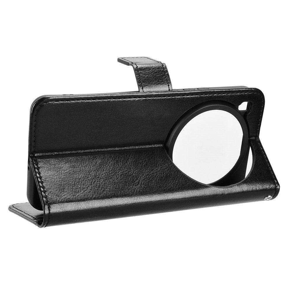 For Xiaomi 15 Ultra PU Leather Case with Strap Crazy Horse Texture Phone Wallet Cover