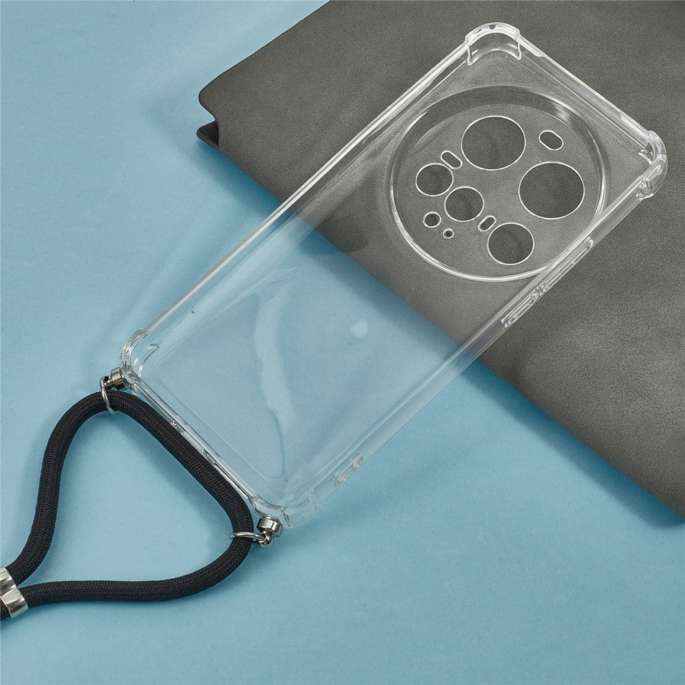 For Xiaomi 15 Ultra Case Reinforced Corner TPU Clear Phone Cover with Lanyard