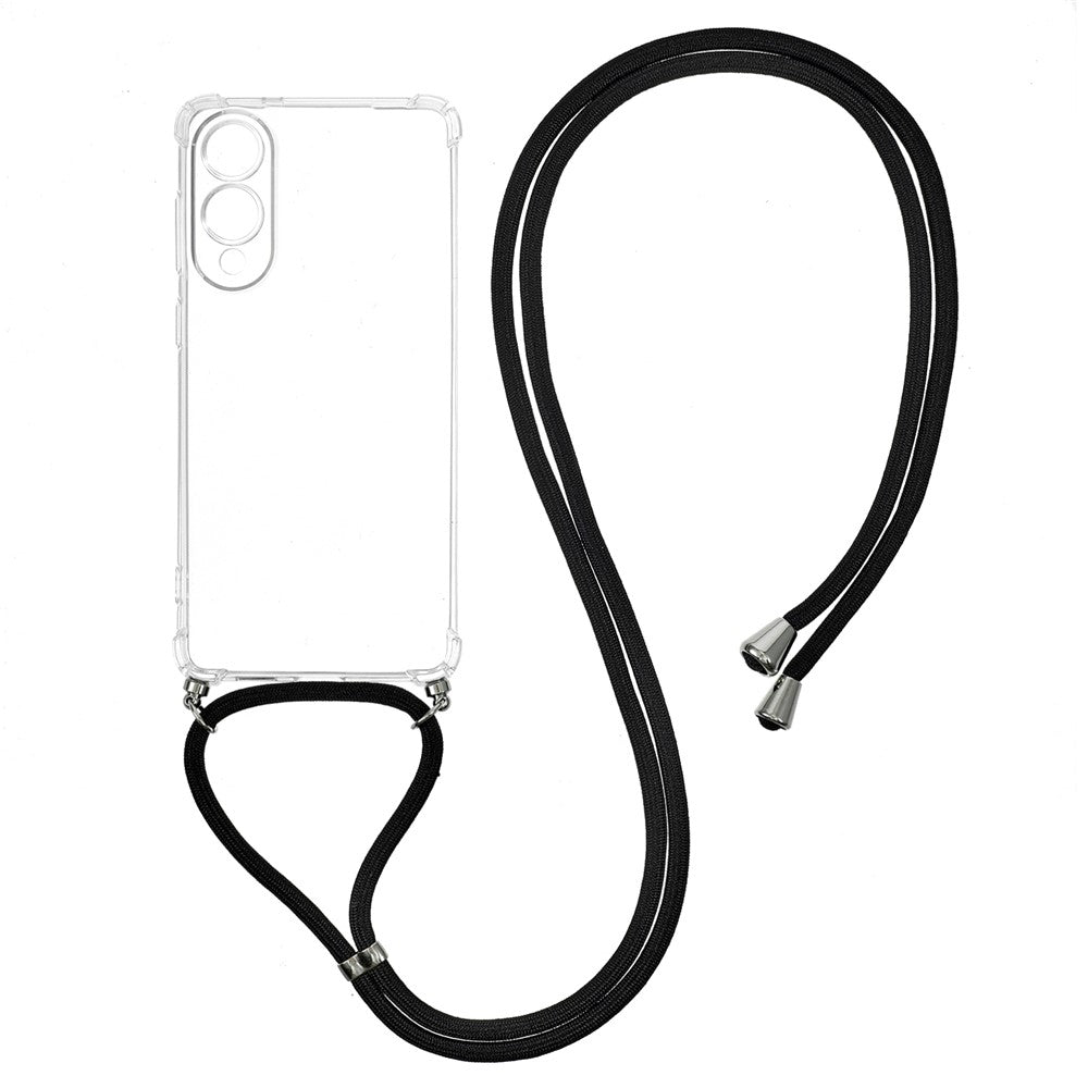 For Samsung Galaxy S25 Edge Case Reinforced Corner TPU Clear Phone Cover with Lanyard