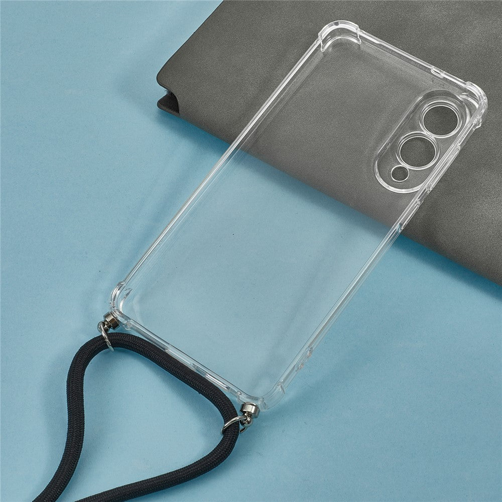 For Samsung Galaxy S25 Edge Case Reinforced Corner TPU Clear Phone Cover with Lanyard