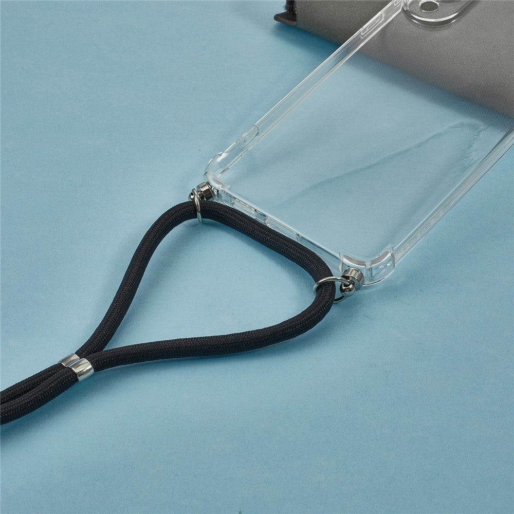 For Samsung Galaxy S25 Edge Case Reinforced Corner TPU Clear Phone Cover with Lanyard