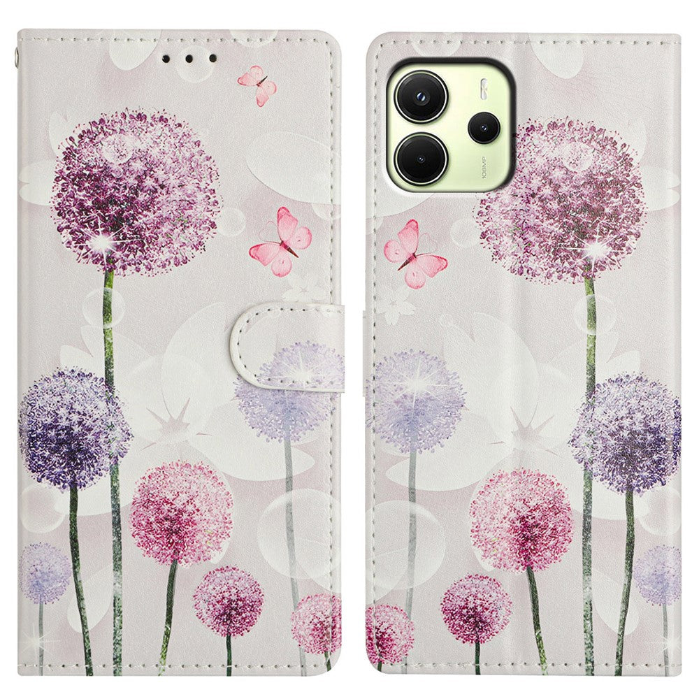 For Xiaomi Redmi Note 14 4G (164.84mm) Case Pattern Printing Wallet Stand Flip Leather Phone Cover