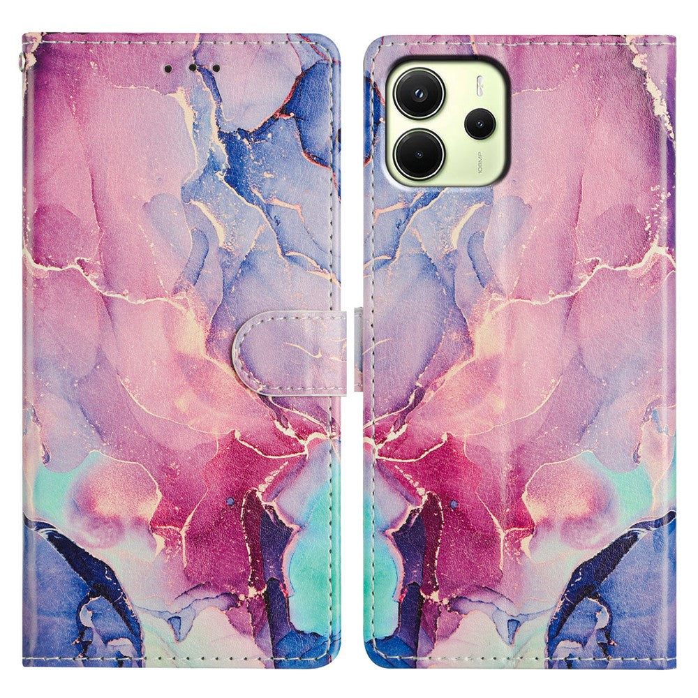 For Xiaomi Redmi Note 14 4G (164.84mm) Case Pattern Printing Wallet Stand Flip Leather Phone Cover