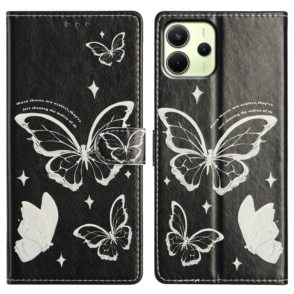 For Xiaomi Redmi Note 14 4G (164.84mm) Case Pattern Printing Wallet Stand Flip Leather Phone Cover