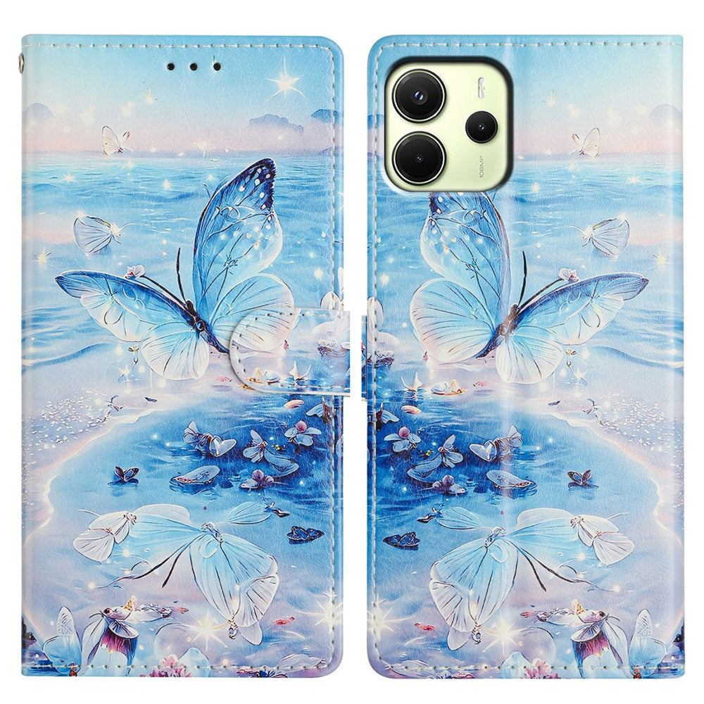 For Xiaomi Redmi Note 14 4G (164.84mm) Case Pattern Printing Wallet Stand Flip Leather Phone Cover