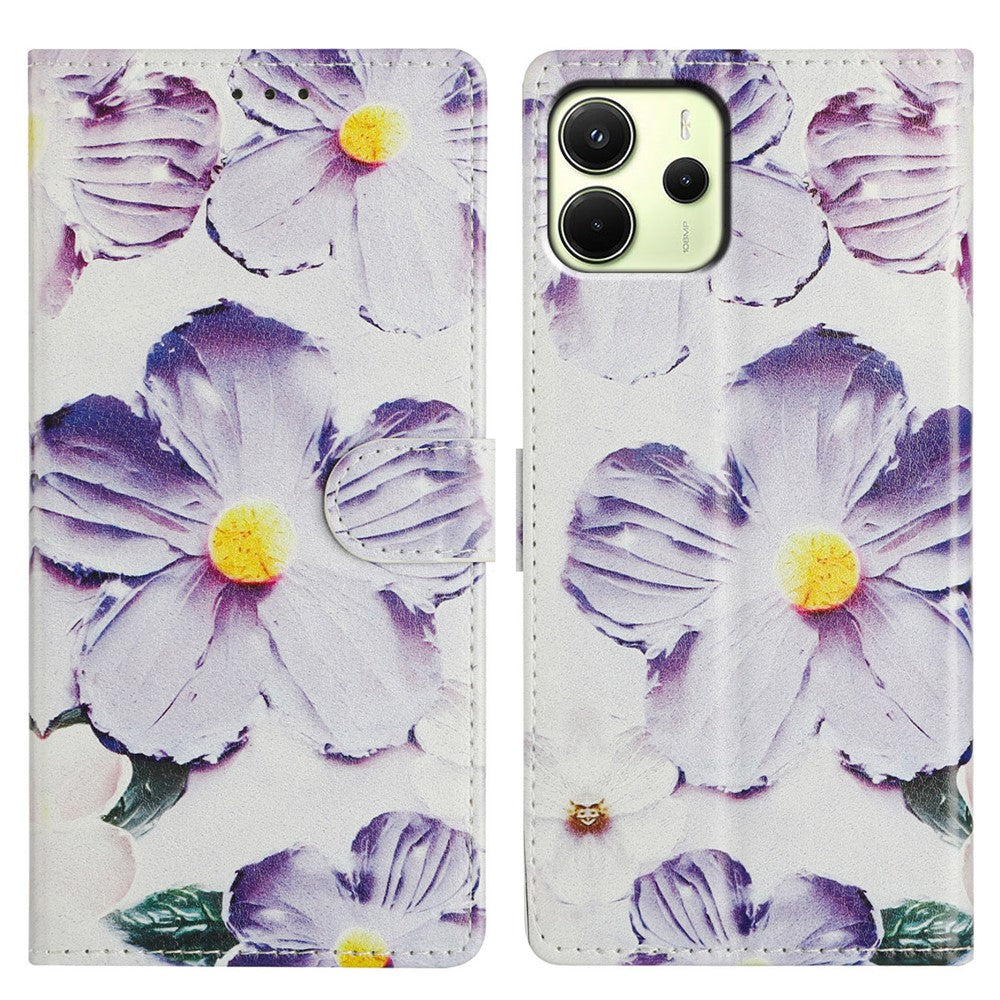 For Xiaomi Redmi Note 14 4G (164.84mm) Case Pattern Printing Wallet Stand Flip Leather Phone Cover