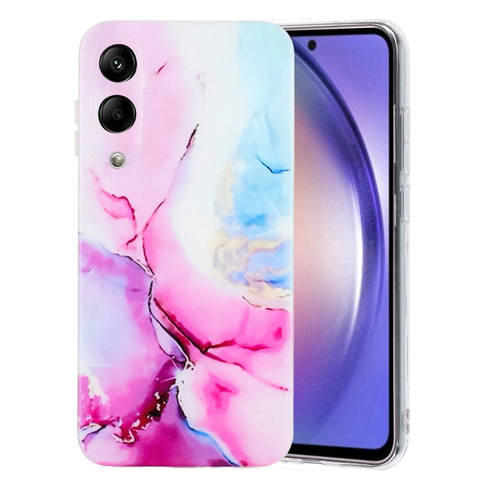 Samsung Galaxy S25 Edge-skal med marmormönster och målat TPU-baksida