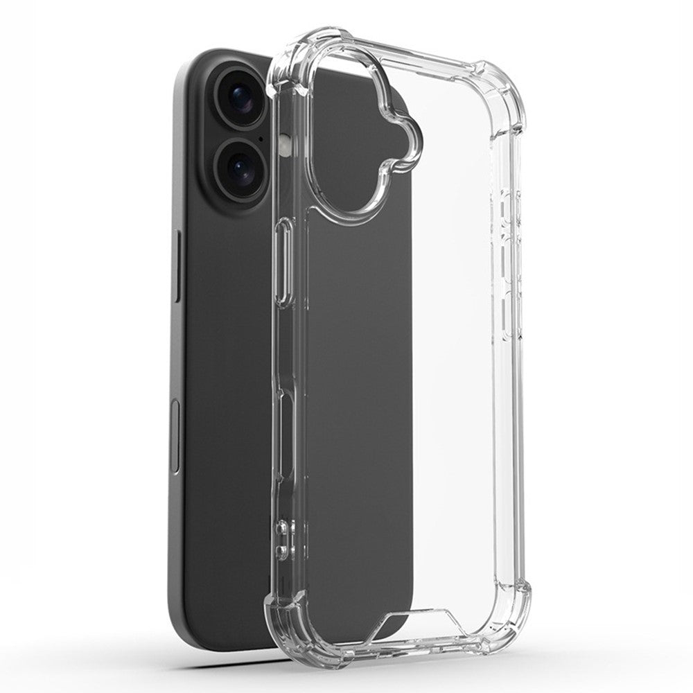 För iPhone 16 Plus Genomskinligt Mobilskal TPU + Akryl 1,5 mm Stötsäkert Baksidesskydd