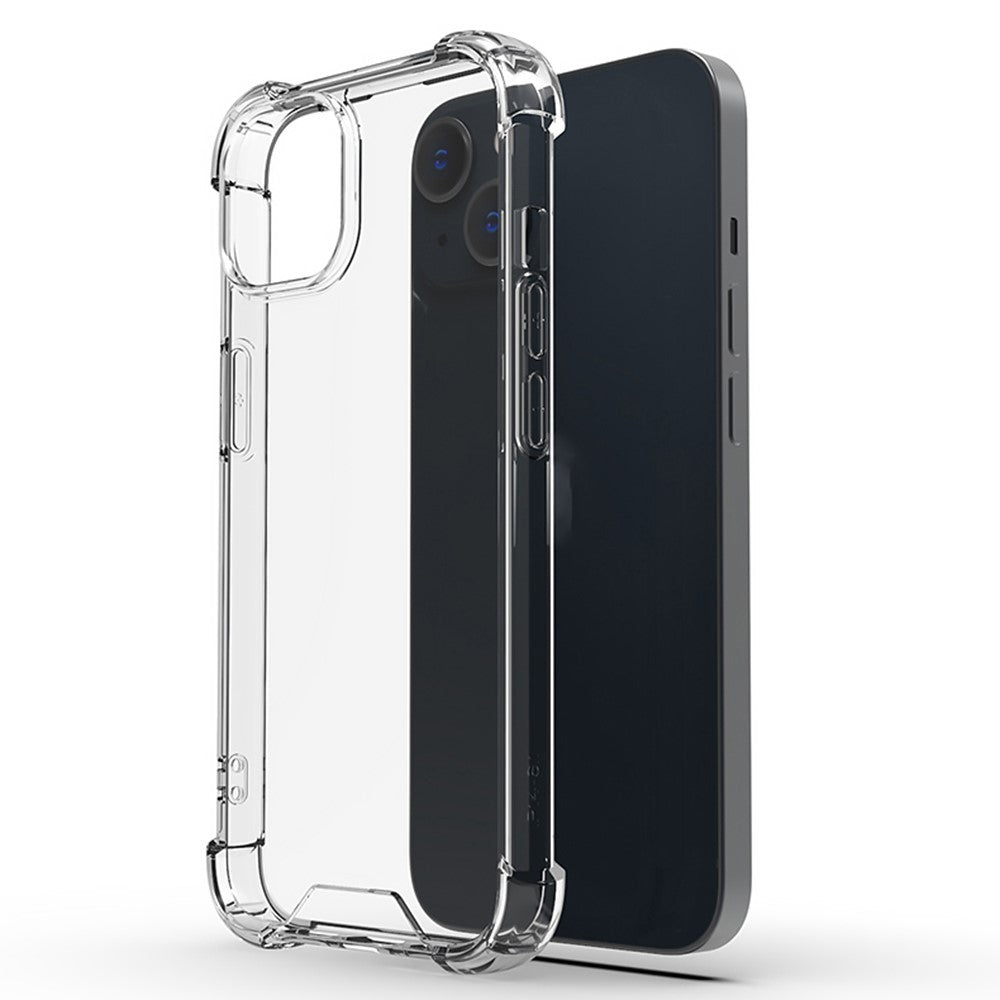 For iPhone 15 Plus Clear Phone Case TPU + Acrylic 1.5mm Shockproof Back Cover
