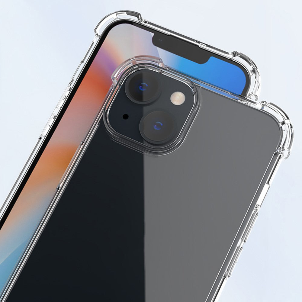 For iPhone 15 Plus Clear Phone Case TPU + Acrylic 1.5mm Shockproof Back Cover