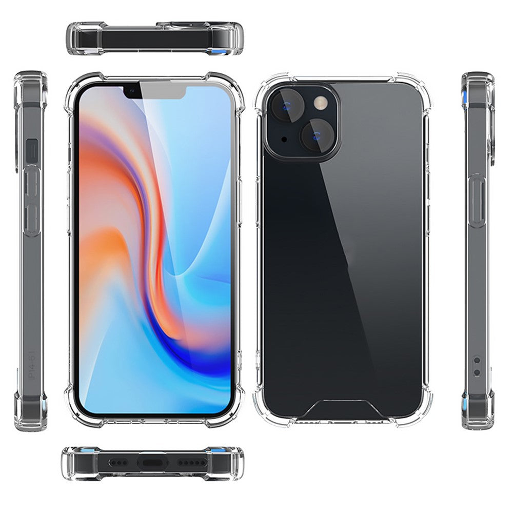 For iPhone 15 Plus Clear Phone Case TPU + Acrylic 1.5mm Shockproof Back Cover
