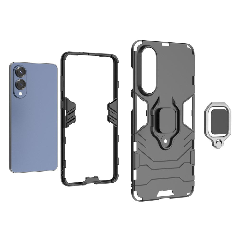 Til Samsung Galaxy S25 Edge cover PC + TPU beskyttende telefoncover med ringholder
