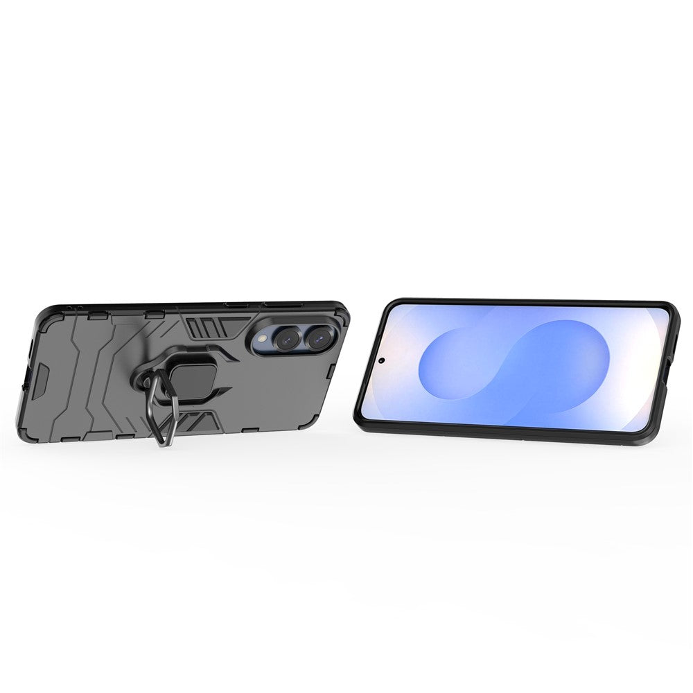 Til Samsung Galaxy S25 Edge cover PC + TPU beskyttende telefoncover med ringholder