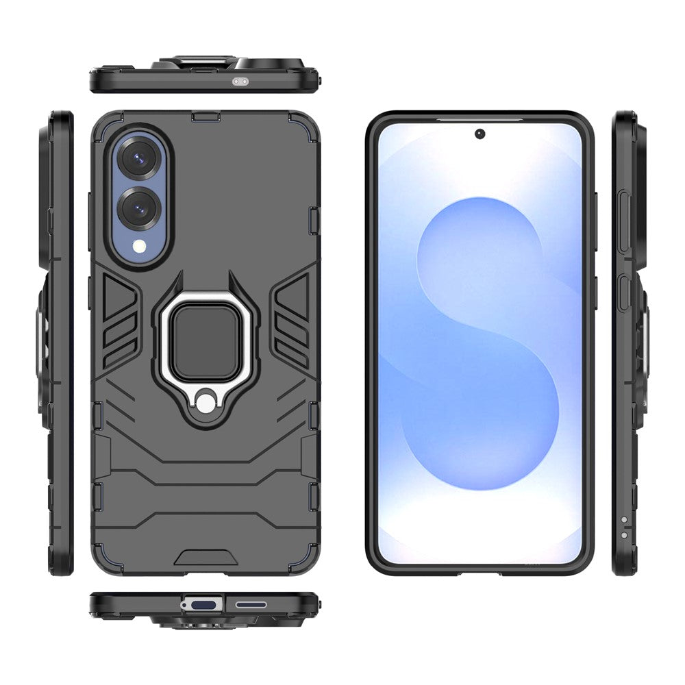 Til Samsung Galaxy S25 Edge cover PC + TPU beskyttende telefoncover med ringholder