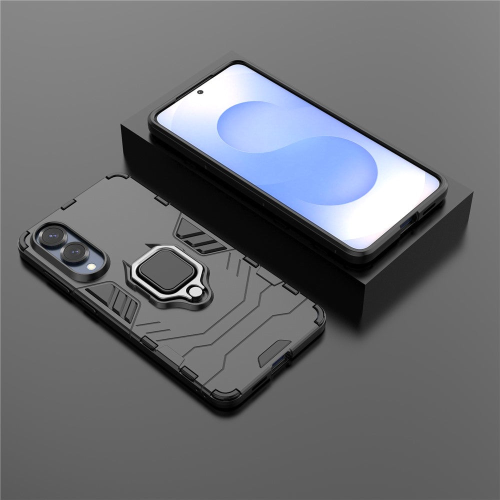 Til Samsung Galaxy S25 Edge cover PC + TPU beskyttende telefoncover med ringholder