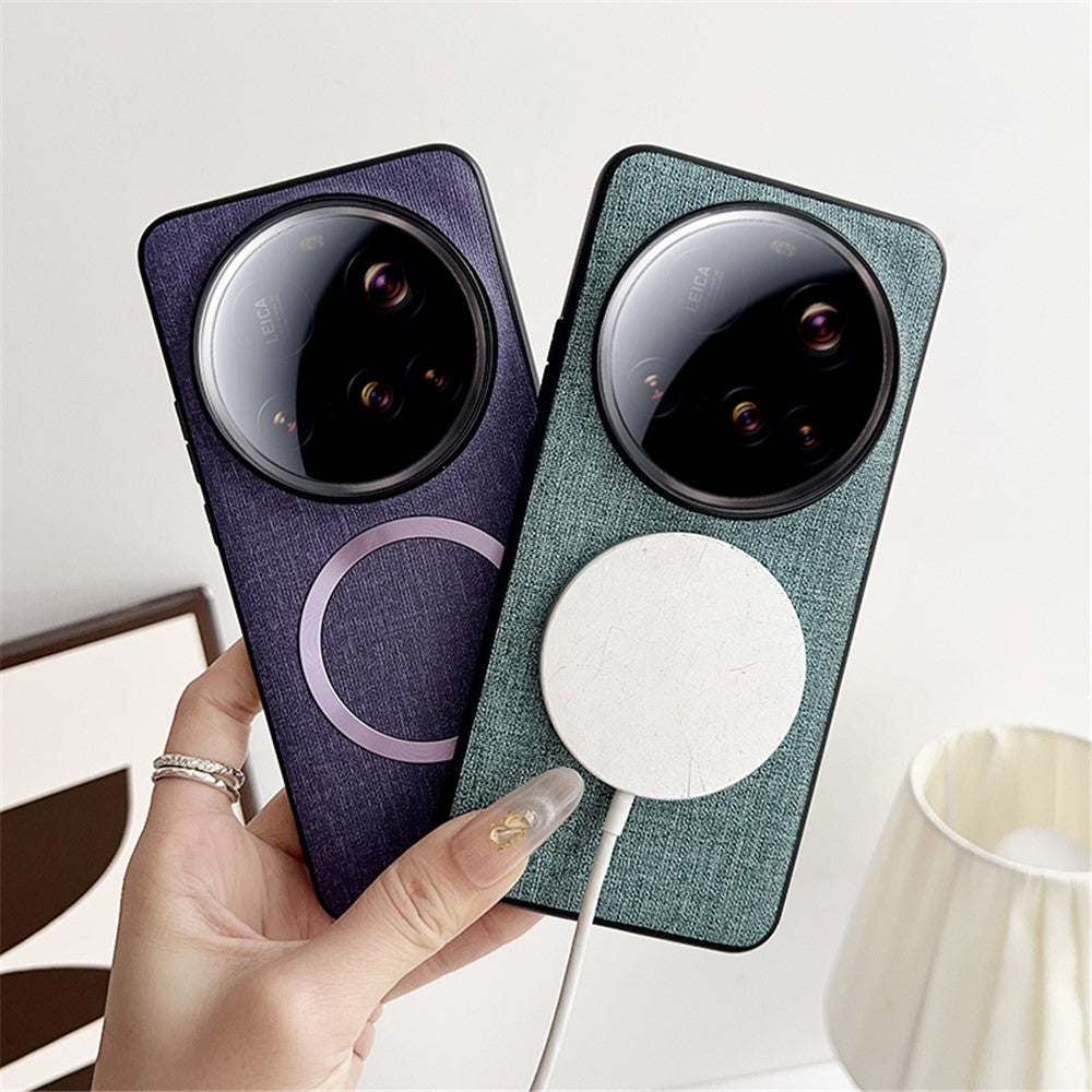 For Xiaomi 15 Ultra Magnetic Case Drop-Proof TPU + Cloth Back Phone Cover