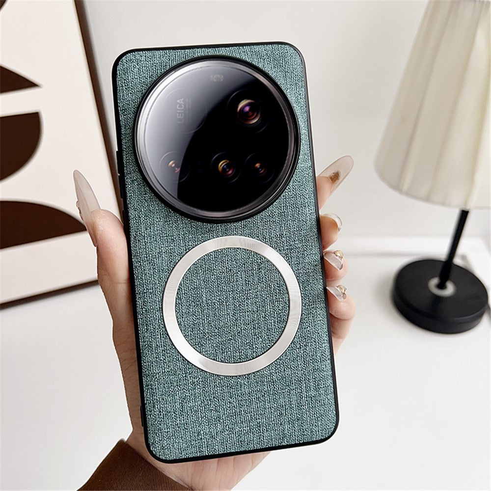 For Xiaomi 15 Ultra Magnetic Case Drop-Proof TPU + Cloth Back Phone Cover