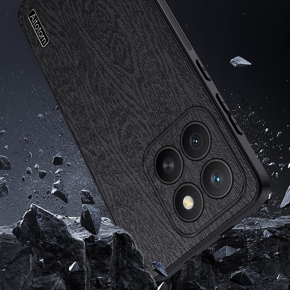 For Honor X8c 4G Case Wood Texture PU Leather Coated PC TPU Phone Cover