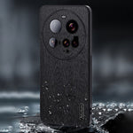 For Xiaomi 15 Ultra Case Wood Texture PU Leather Coated PC TPU Phone Cover