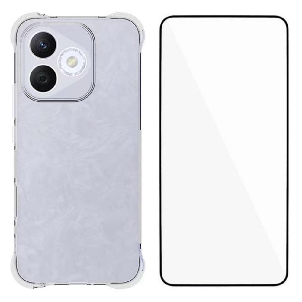 WANLONFENG WL-serien til Honor 400 Lite 5G etui 2,0 mm TPU-telefoncover med hærdet glasfilm