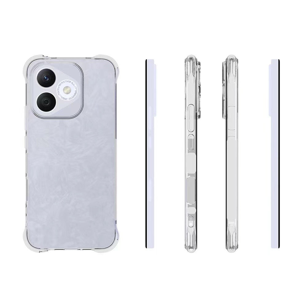 WANLONFENG WL-serien til Honor 400 Lite 5G etui 2,0 mm TPU-telefoncover med hærdet glasfilm