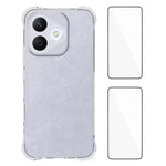 WANLONFENG WL2-serien til Honor 400 Lite 5G-cover 2,0 mm TPU-telefoncover med 2 stk. hærdet glasfilm