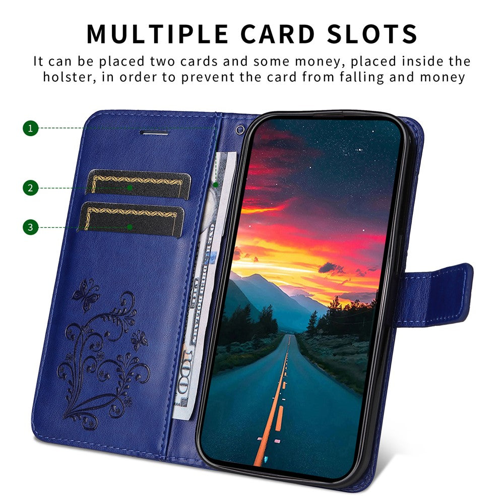 Xiaomi 15 Ultra Plånboksfodral Läderfodral med Blommigt Fjärilstryck och Stativ