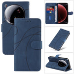 For Xiaomi 15 Ultra Wallet Case Leather Phone Cover Stand with Curved Line Design