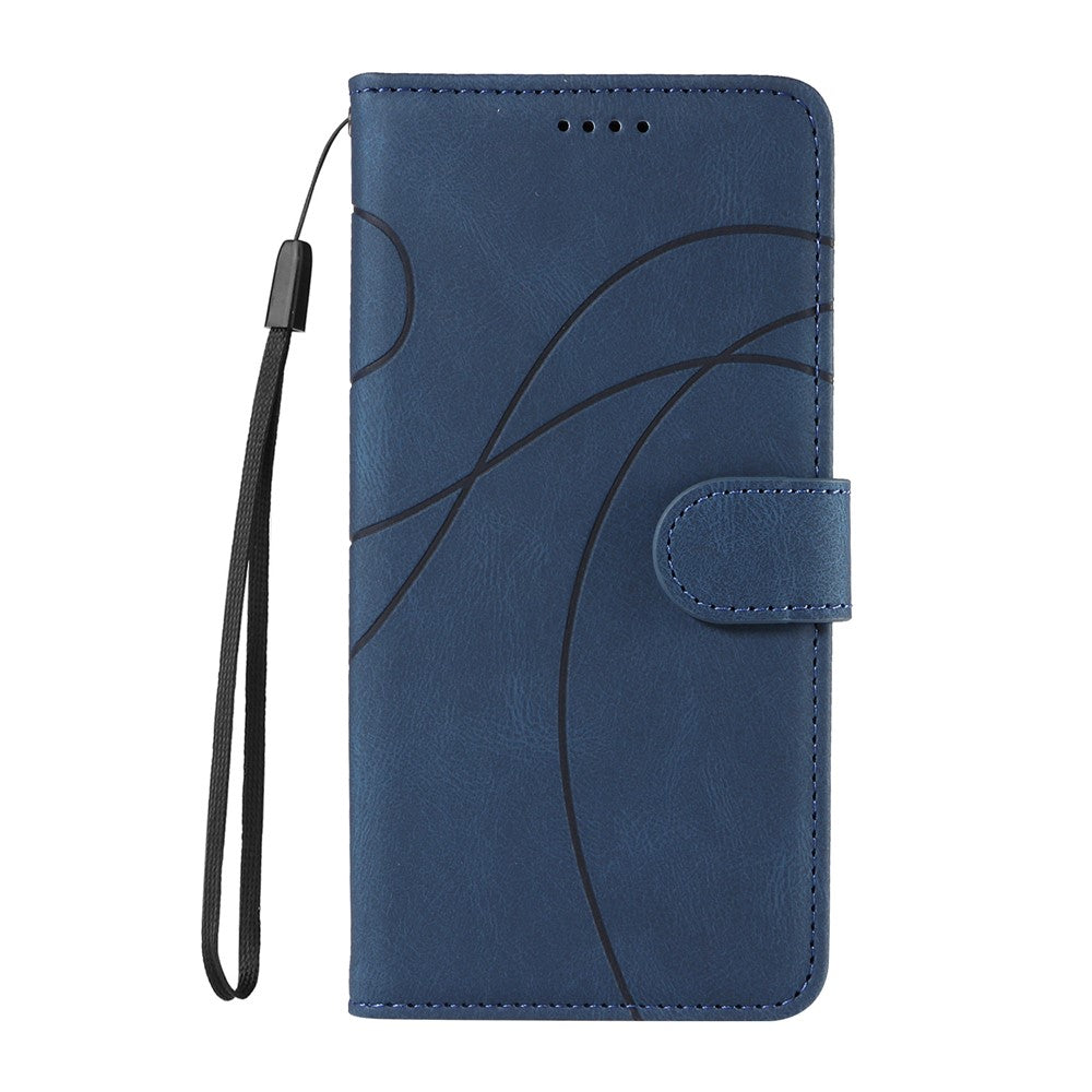 For Xiaomi 15 Ultra Wallet Case Leather Phone Cover Stand with Curved Line Design