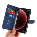 For Xiaomi 15 Ultra Wallet Case Leather Phone Cover Stand with Curved Line Design