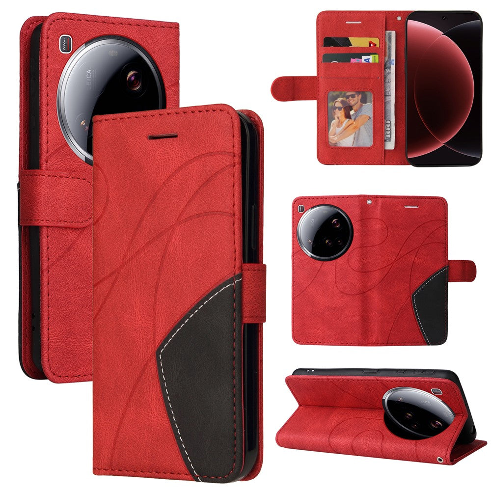 For Xiaomi 15 Ultra Leather Phone Case Stand Wallet with Bi-colour Splicing Design