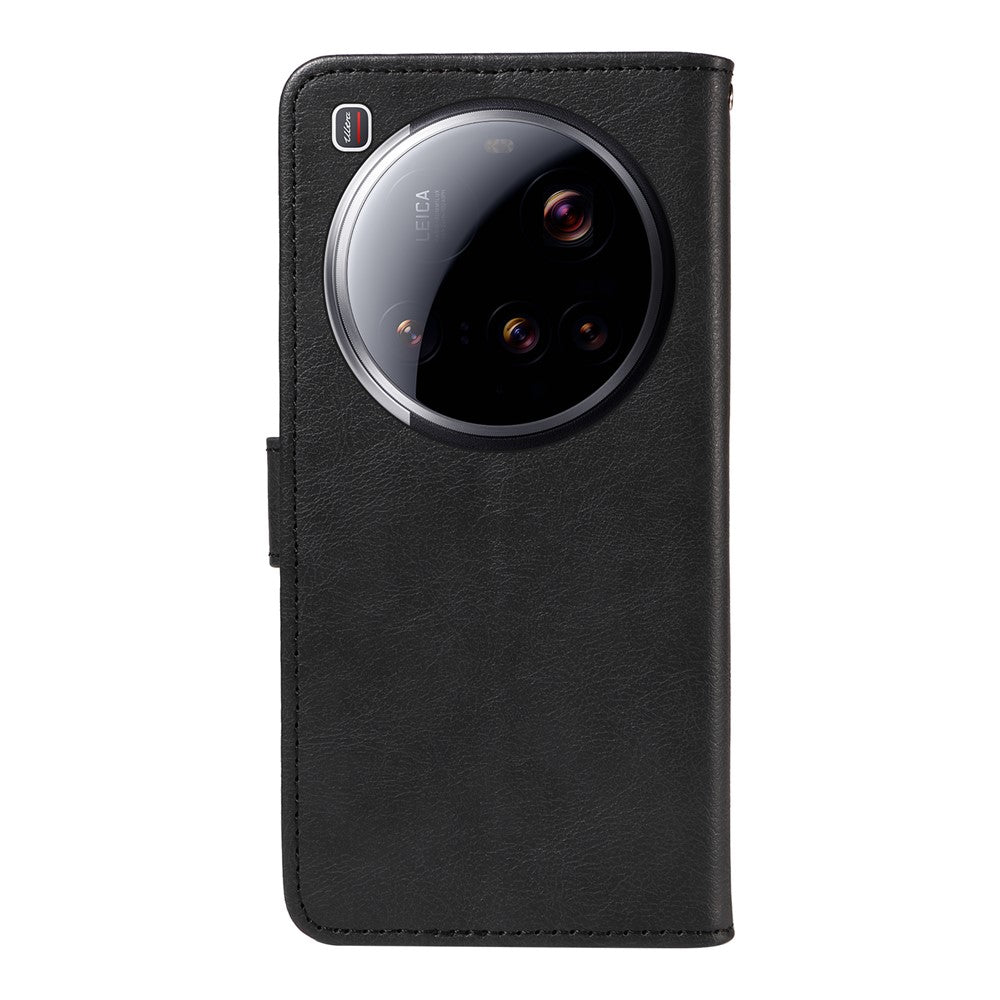 For Xiaomi 15 Ultra Leather Wallet Case with Strap Solid Color Phone Stand Cover