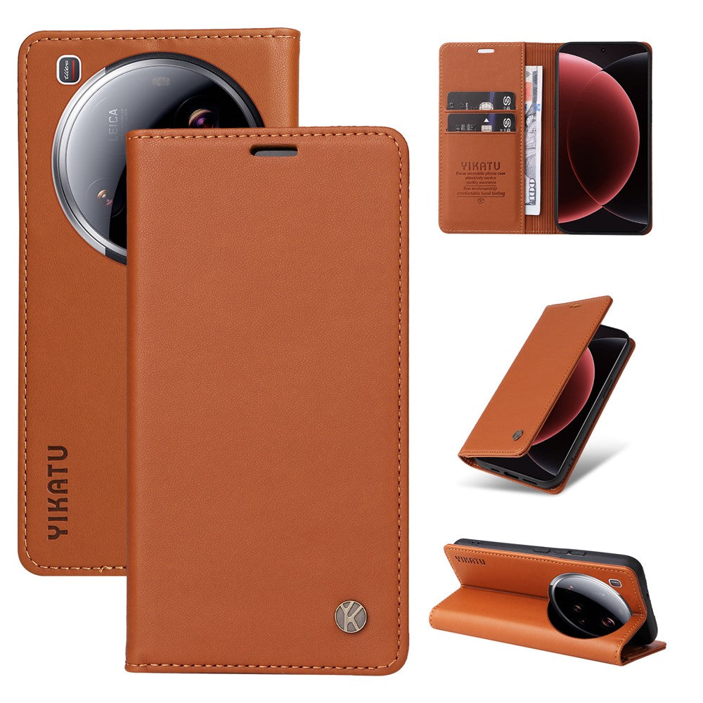 YIKATU For Xiaomi 15 Ultra Phone Cases  Magnetic Closure PU Leather Mobile Cover