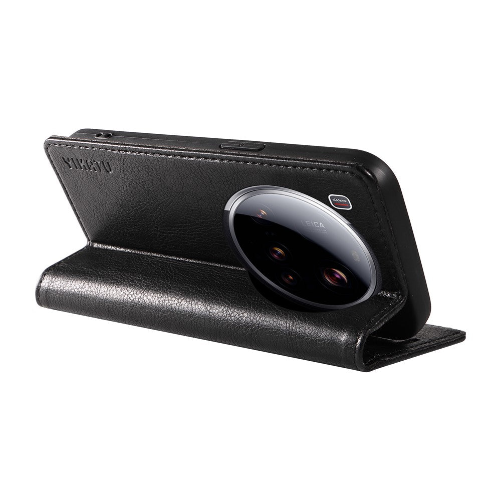 YIKATU For Xiaomi 15 Ultra Wallet Case  YK-006 Magnetic Closure Leather Phone Cover Litchi Texture